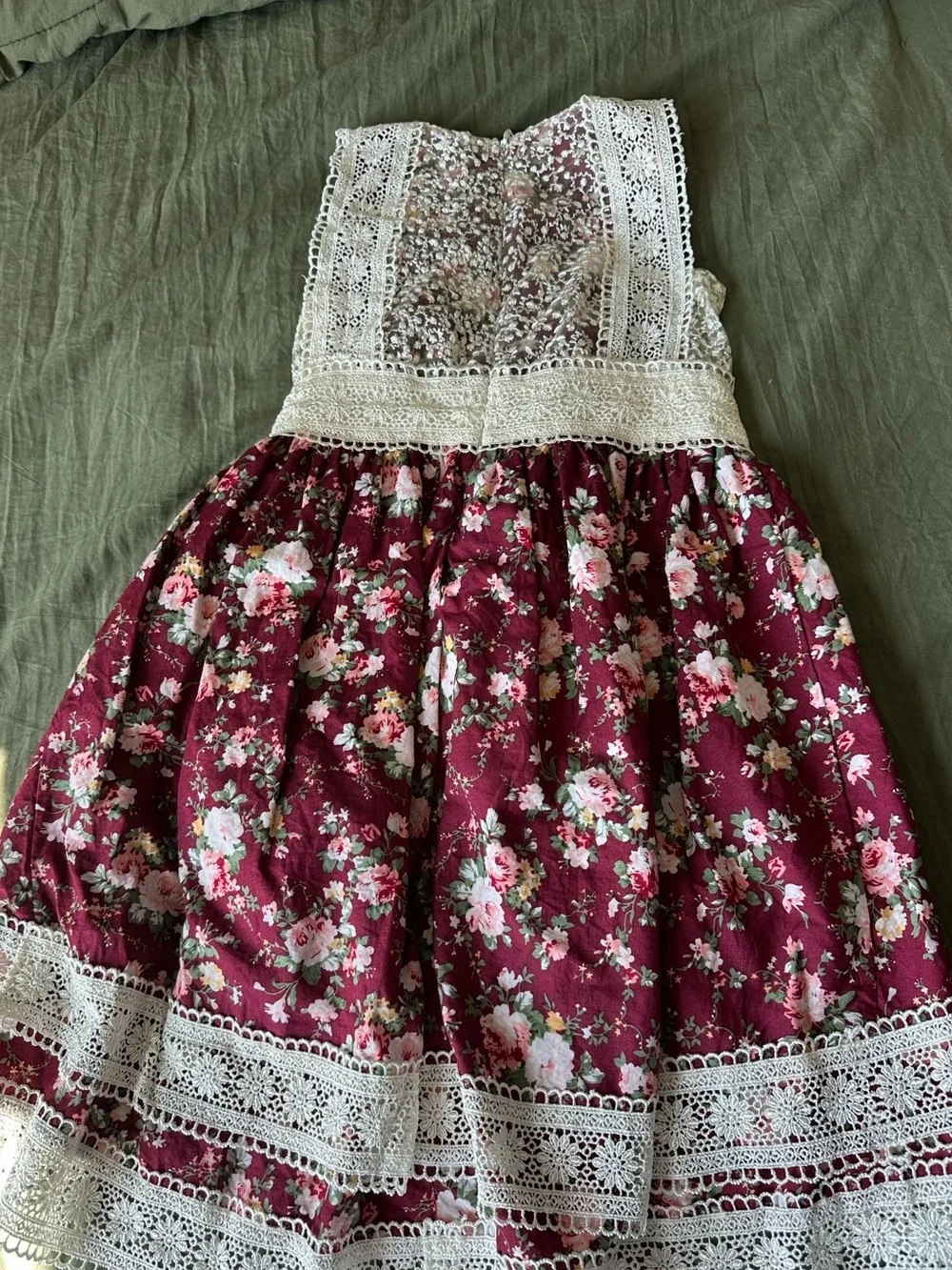 Trish Scully Burgundy Floral Delphine Dress
